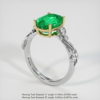 2.62 Ct. Emerald Ring, 18K Yellow & White 2