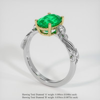 1.62 Ct. Emerald Ring, 18K Yellow & White 2