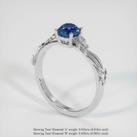 1.32 Ct. Blue Sapphire Ring, Platinum 950 2