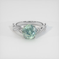 3.31 Ct. Bluish Green Sapphire Ring, Platinum 950 1
