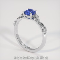 1.20 Ct. Blue Sapphire Ring, Platinum 950 2