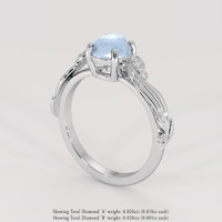 0.89 Ct. Blue Sapphire Ring, Platinum 950 2