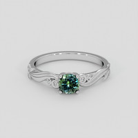0.69 Ct. Bluish Green Sapphire Ring, Platinum 950 1