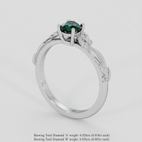 0.69 Ct. Bluish Green Sapphire Ring, Platinum 950 2