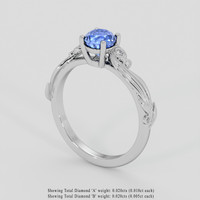 0.97 Ct. Blue Sapphire Ring, Silver 2