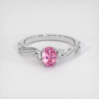 0.85 Ct. Pink Sapphire Ring, 10K White Gold 1