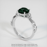 2.76 Ct. Bluish Green Sapphire Ring, 10K White Gold 2