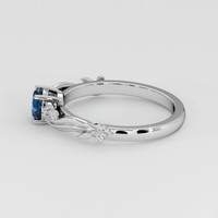 0.65 Ct. Greenish Blue Sapphire Ring, 14K White Gold 4