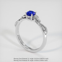 0.57 Ct. Blue Sapphire Ring, 14K White Gold 2