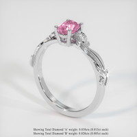 0.85 Ct. Pink Sapphire Ring, 14K White Gold 2