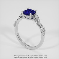 1.30 Ct. Blue Sapphire Ring, 14K White Gold 2