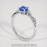 1.04 Ct. Blue Sapphire Ring, 14K White Gold 2
