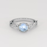 0.89 Ct. Blue Sapphire Ring, 14K White Gold 1