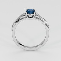 0.65 Ct. Greenish Blue Sapphire Ring, 18K White Gold 3