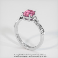 1.74 Ct. Padparadscha Sapphire Ring, 18K White Gold 2