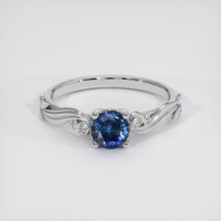 0.76 Ct. Sapphire Ring, 18K White Gold 1