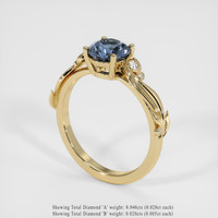 1.51 Ct. Blue Sapphire Ring, 10K Yellow Gold 2