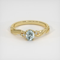 0.68 Ct. Bluish Green Sapphire Ring, 10K Yellow Gold 1