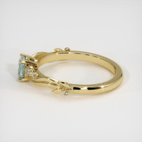 0.68 Ct. Bluish Green Sapphire Ring, 10K Yellow Gold 4