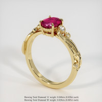 0.70 Ct. Ruby Ring, 14K Yellow Gold 2