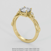 1.38 Ct. White Sapphire Ring, 14K Yellow Gold 2