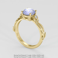 2.13 Ct. Bluish Purple Sapphire Ring, 14K Yellow Gold 2