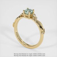 0.76 Ct. Sapphire Ring, 14K Yellow Gold 2
