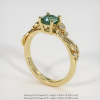 0.75 Ct. Sapphire Ring, 14K Yellow Gold 2