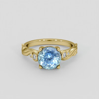 3.24 Ct. Greenish Blue Sapphire Ring, 14K Yellow Gold 1