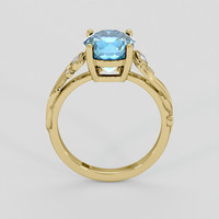 3.24 Ct. Greenish Blue Sapphire Ring, 14K Yellow Gold 3