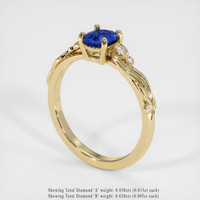 0.69 Ct. Sapphire Ring, 18K Yellow Gold 2