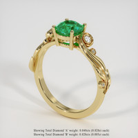 1.15 Ct. Emerald Ring, 18K Yellow Gold 2