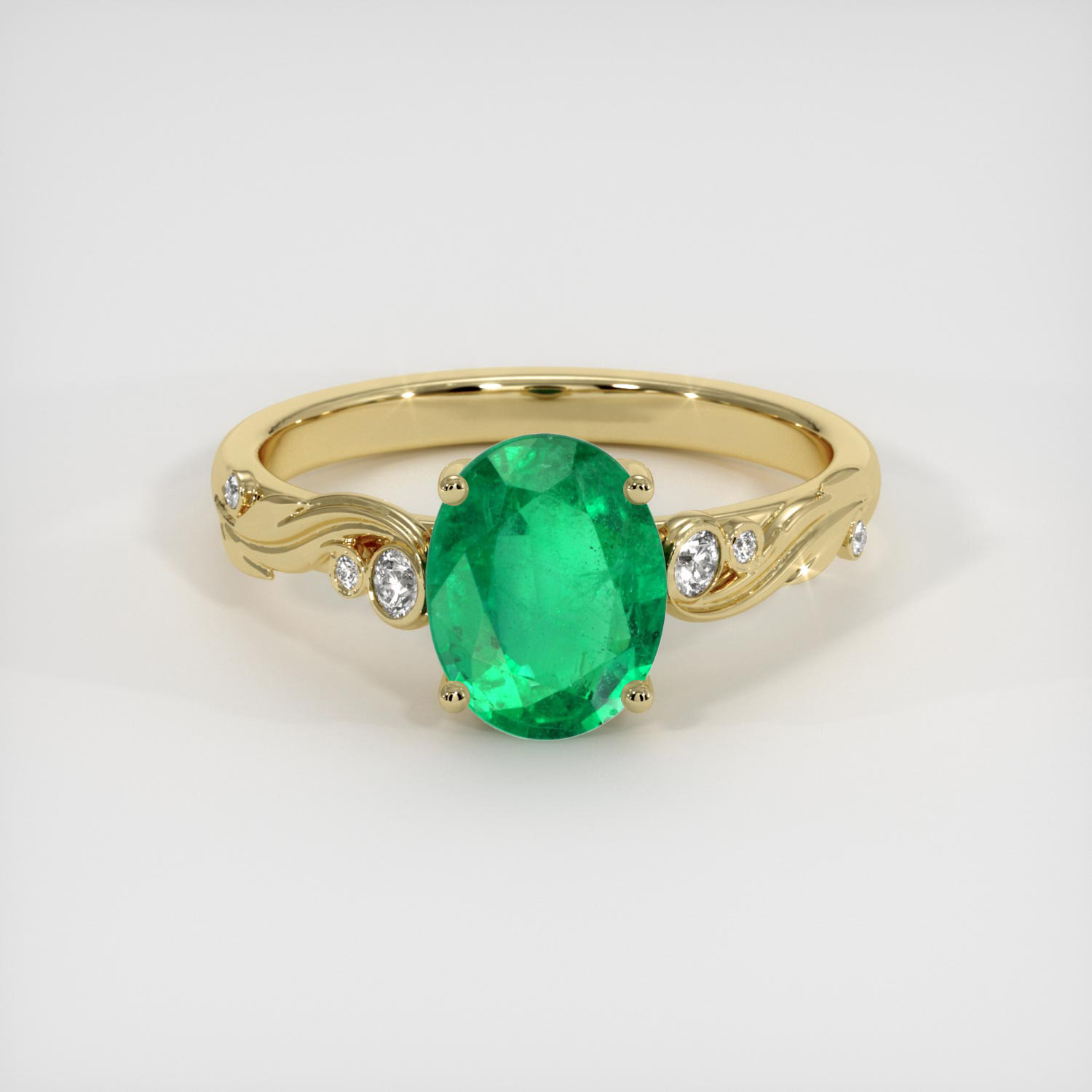 Emerald Ring 2.33 Ct. 18K Yellow Gold | The Natural Emerald Company