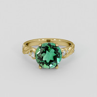 3.84 Ct. Bluish Green Prasiolite Ring, 18K Yellow Gold 1