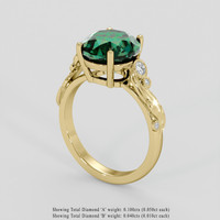 3.84 Ct. Bluish Green Prasiolite Ring, 18K Yellow Gold 2