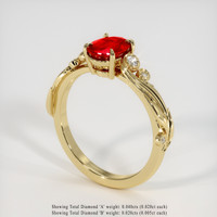 1.08 Ct. Ruby Ring, 18K Yellow Gold 2