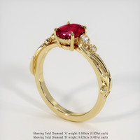 1.30 Ct. Ruby Ring, 18K Yellow Gold 2