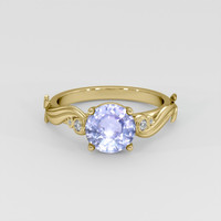 2.13 Ct. Bluish Purple Sapphire Ring, 18K Yellow Gold 1