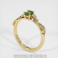 0.38 Ct. Bi Color Sapphire Ring, 18K Yellow Gold 2