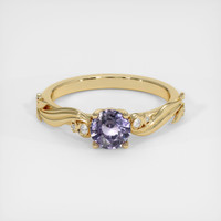 0.74 Ct. Sapphire Ring, 18K Yellow Gold 1