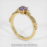 0.74 Ct. Sapphire Ring, 18K Yellow Gold 2