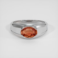 2.05 Ct. Padparadscha Sapphire Ring, 18K White Gold 1