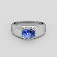 1.55 Ct. Blue Sapphire Ring, 18K White Gold 1