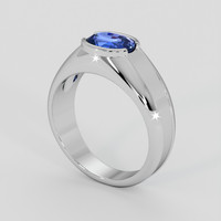 1.55 Ct. Blue Sapphire Ring, 18K White Gold 2