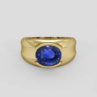 3.10 Ct. Blue Sapphire Ring, 10K Yellow Gold 1