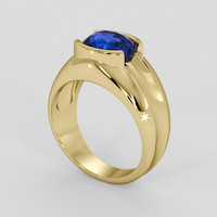 3.10 Ct. Blue Sapphire Ring, 10K Yellow Gold 2