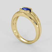 0.70 Ct. Blue Sapphire Ring, 14K Yellow Gold 2