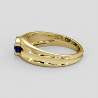 0.70 Ct. Blue Sapphire Ring, 14K Yellow Gold 4