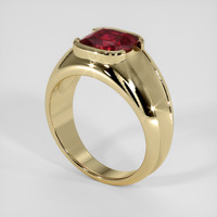 4.09 Ct. Red Garnet Ring, 18K Yellow Gold 2