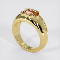 2.11 Ct. Padparadscha Sapphire Ring, 18K Yellow Gold 2